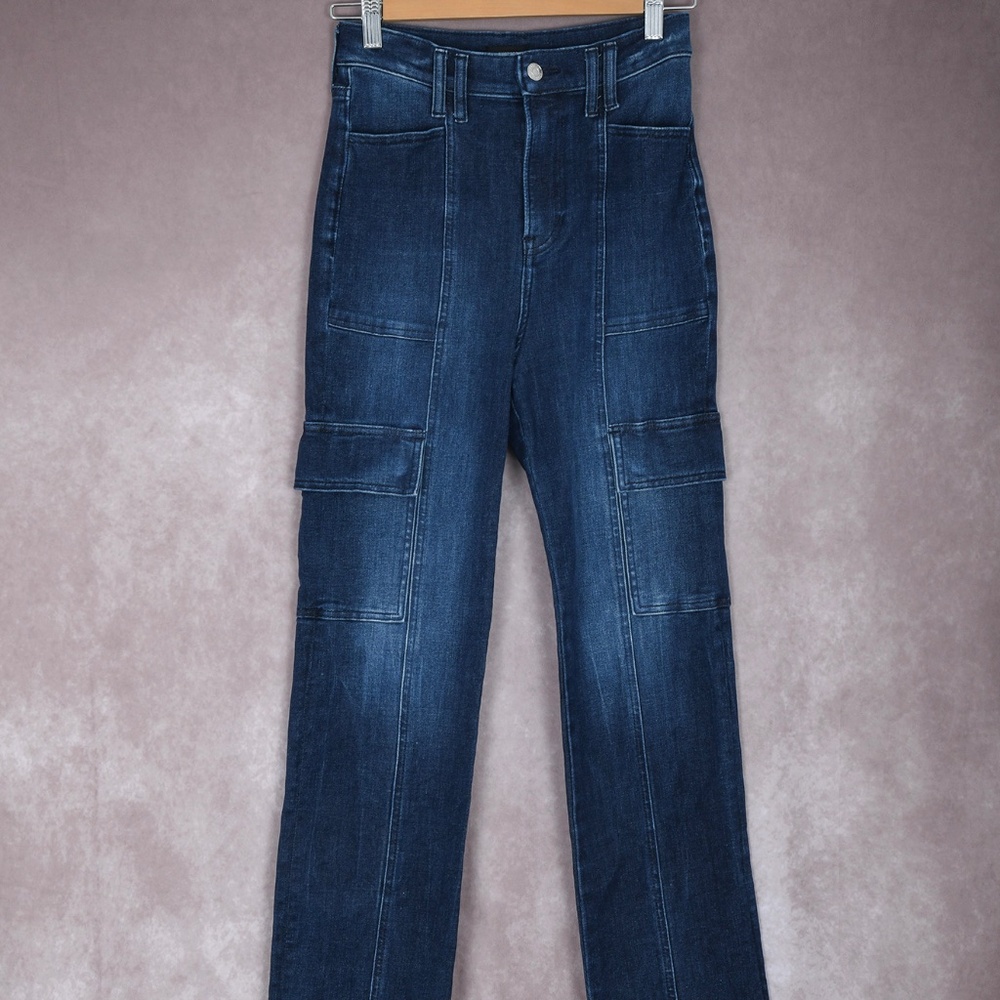 Women's Dark Blue Cargo Jeans